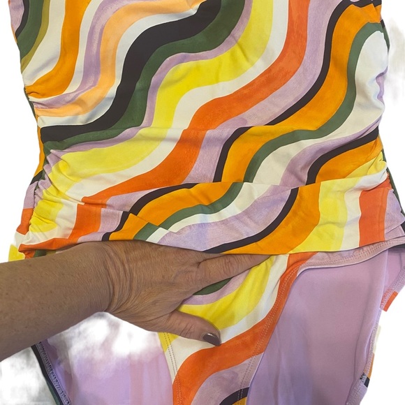 NWOT..Anne Cole Multicolor One Piece Bathing Suit Ladies Size 14 - Picture 7 of 11